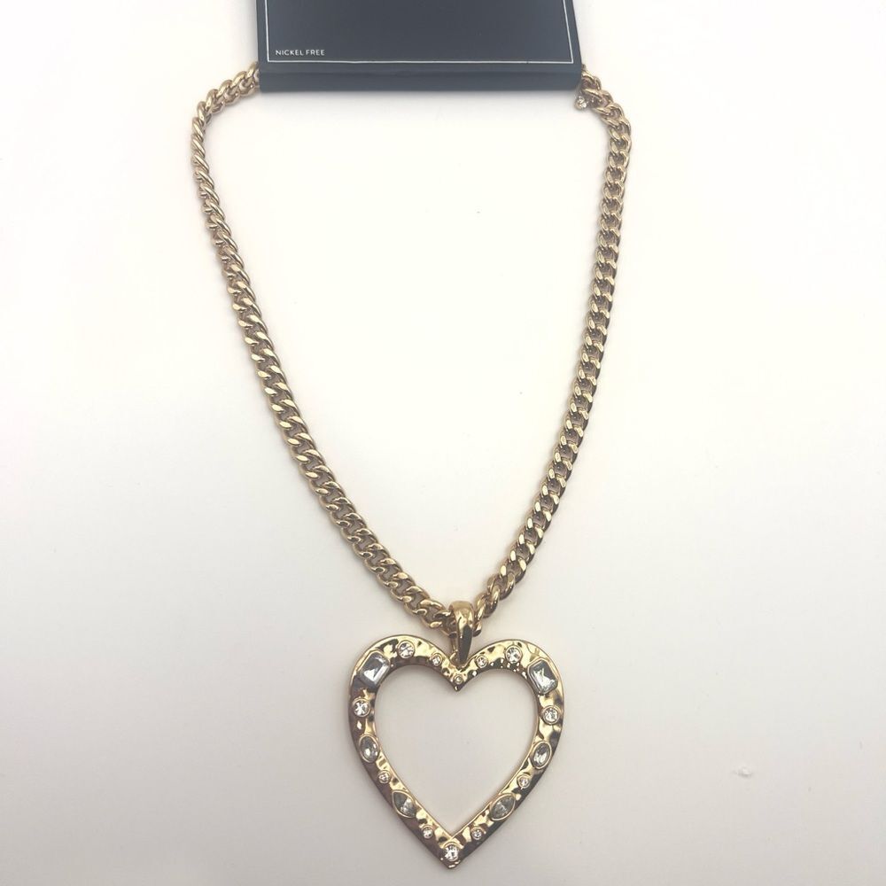Melrose and Market Gold Heart Necklace with Multicolor Gems - Picture 10 of 11